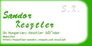 sandor kesztler business card